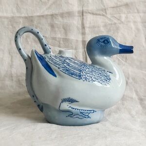 Vintage Blue and white duck pitcher